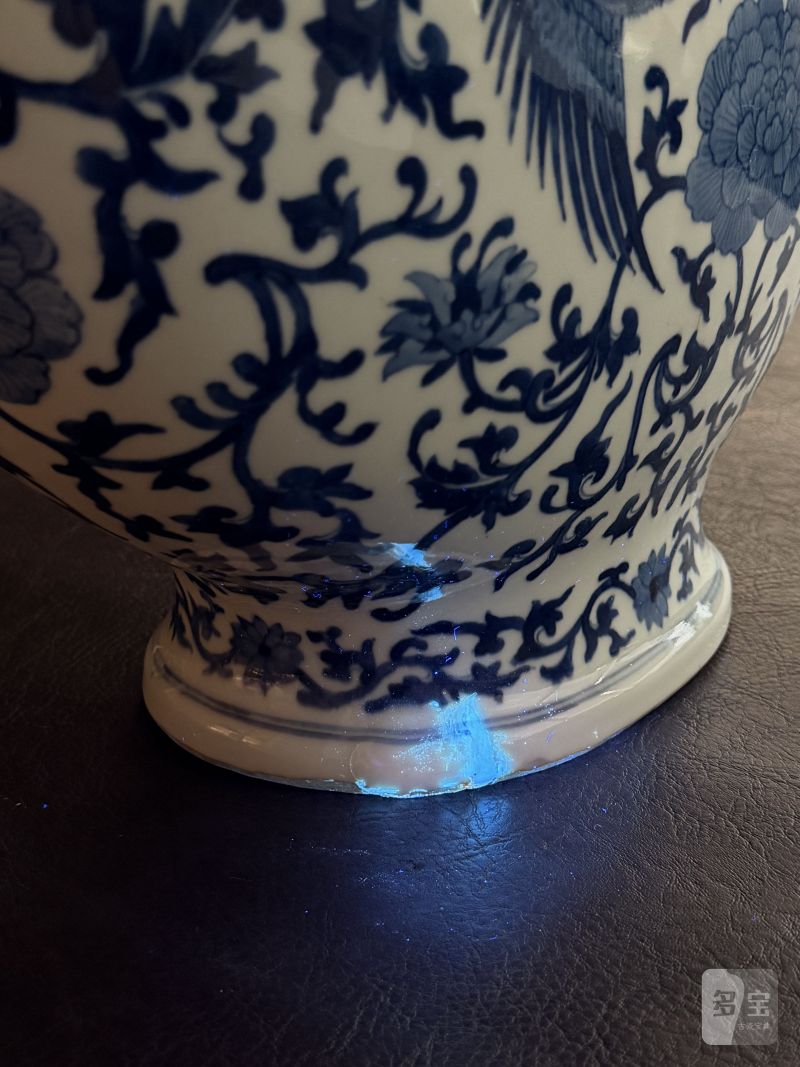 清同治 青花双凤纹抱月瓶 - 图17